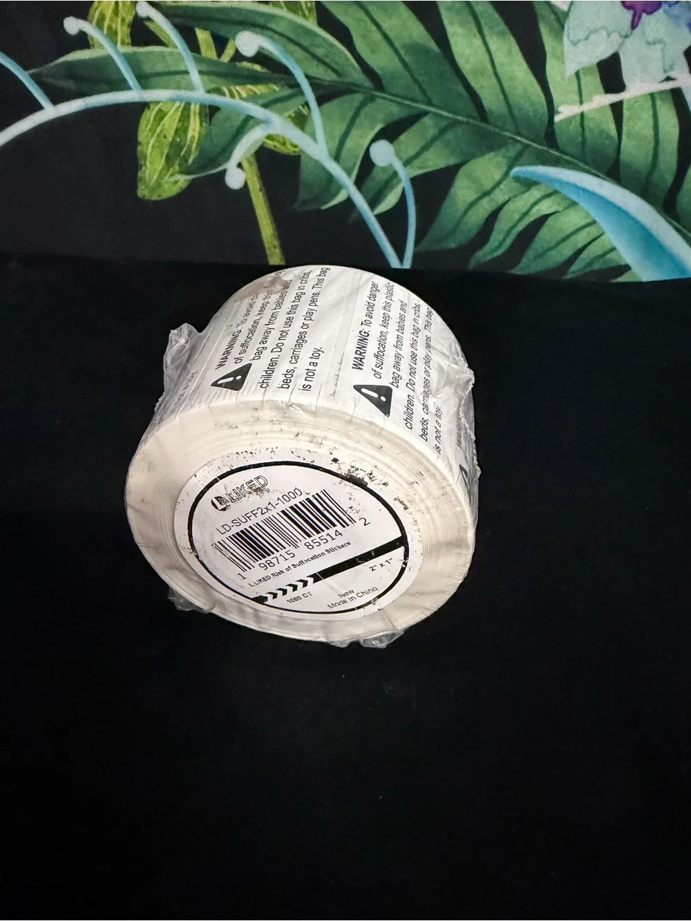 Clear Warning Label Roll for Shipping Supplies - Black & White